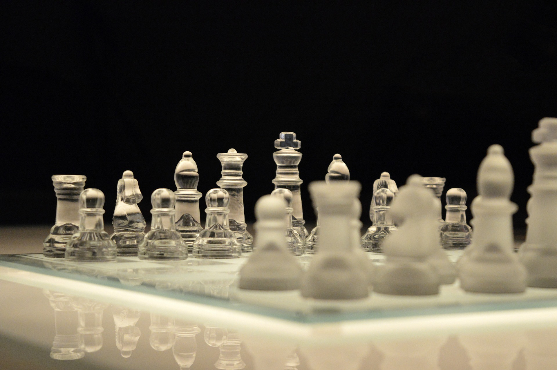 Chess pieces on a chess board
